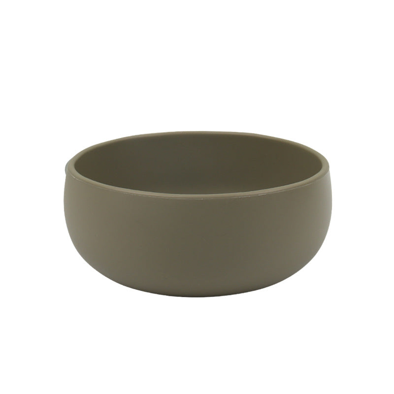 Factory new baby silicone stainless steel tableware set creative product 304 stainless steel children's silicone tableware bowl