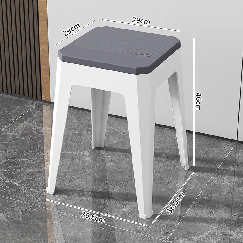 Household plastic small stool thickened creative bench two-color dining table stool spare stool strong and stackable for easy storage