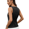 European and american cross-border women's autumn new arrivals:  &  washed denim sleeveless vest with button-down crew neck