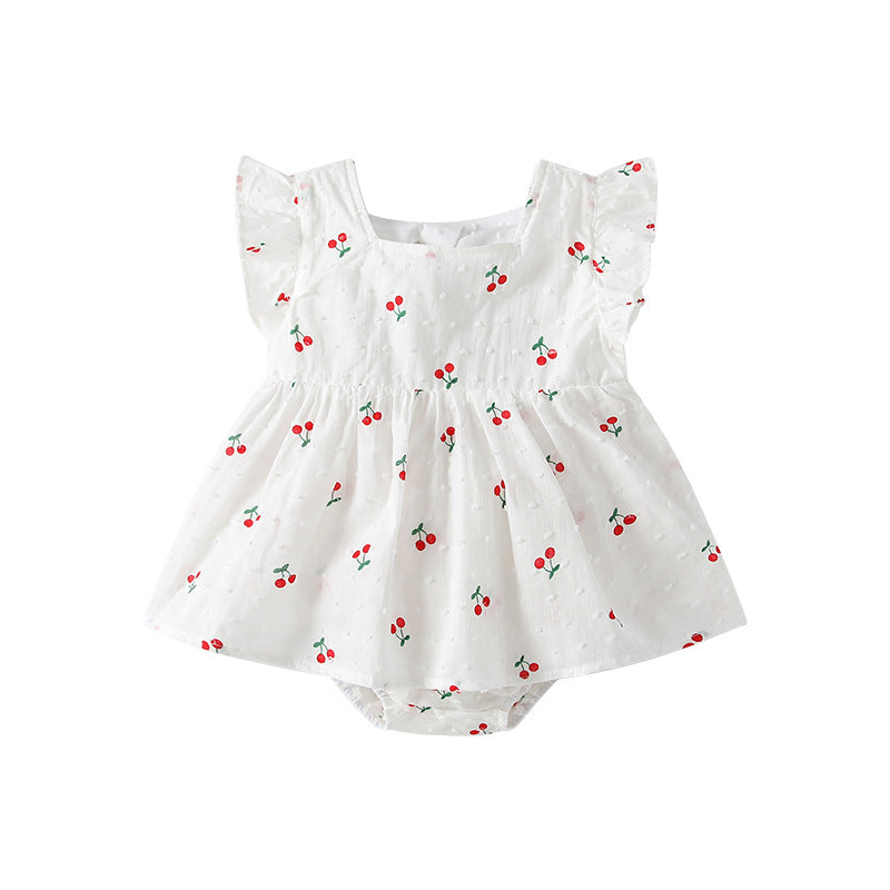Newborn baby romper dress  new style hundred-day sweet and chic princess dress toddler baby girl fashionable bodysuit