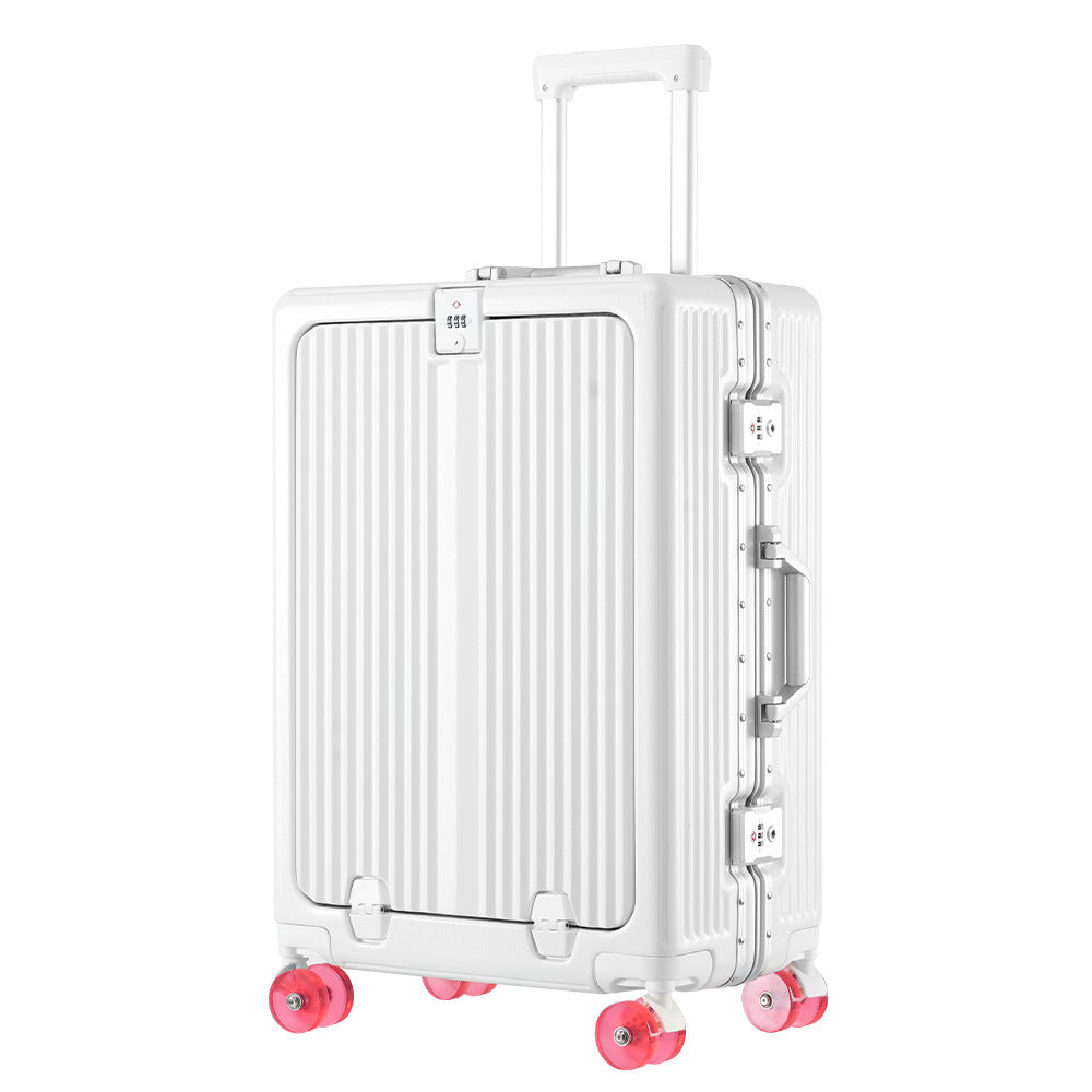 One-click front open aluminum frame 20-inch boarding case, ice skating wheel suitcase, customs lock suitcase 24-inch anti-drop trolley case