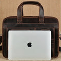 Casual retro genuine leather men's briefcase 15.6inch business handbag shoulder crossbody bag cowhide men's bag