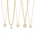 new style accessible luxury inlaid six-claw zircon copper zircon 14k gold necklace female golden elegant clavicle chain heart