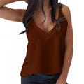 Amazon fashion cross-border women's v neck camisole elegantslimming lookoutwear loose camisole