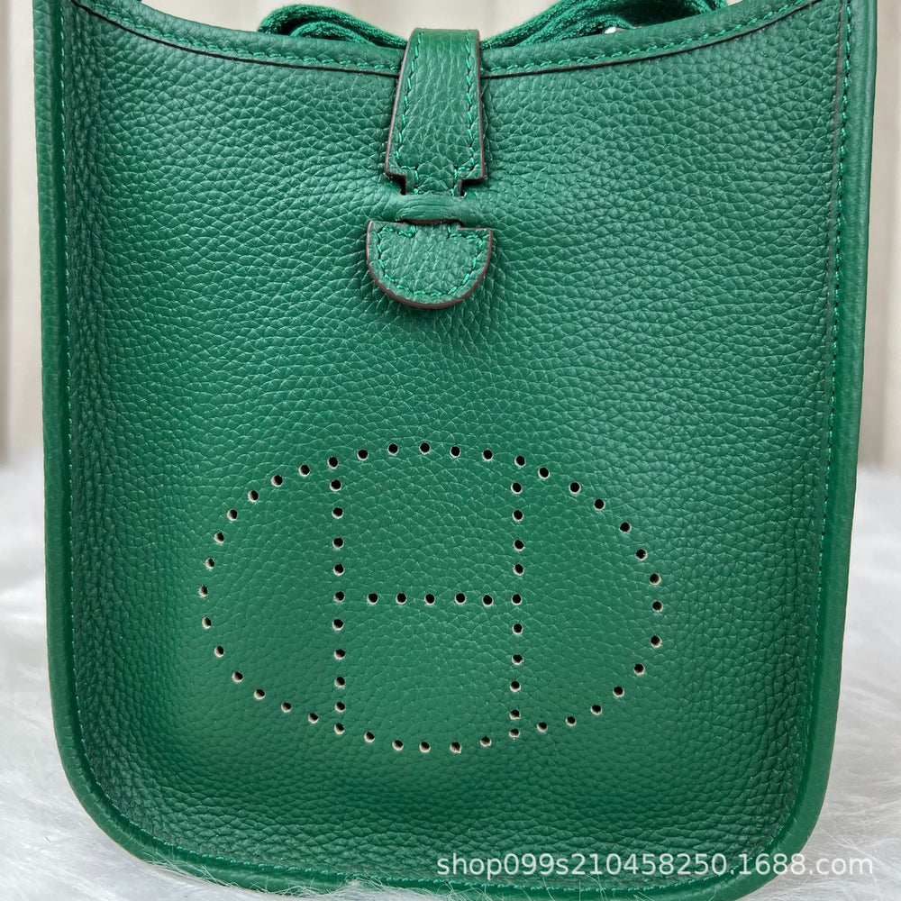 Evelyn tc pattern first layer cowhide evelyne bag mini genuine leather women's bag shoulder crossbody tote bag small bag