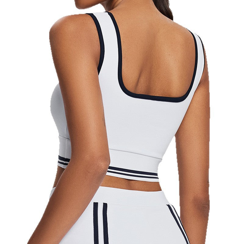 New premium yoga outfit set for women - barely there tennis top, sleeveless fitness tank, running yoga apparel
