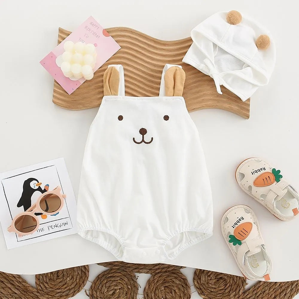 Baby summer clothes boys and girls baby suspender jumpsuit vest hairy outing clothes thin bag butt cartoon crawling clothes