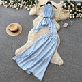 Gentle style work clothinghalterbacklessdress women's summercasualcasual waist slimming looktwo-piece setelegantsuit