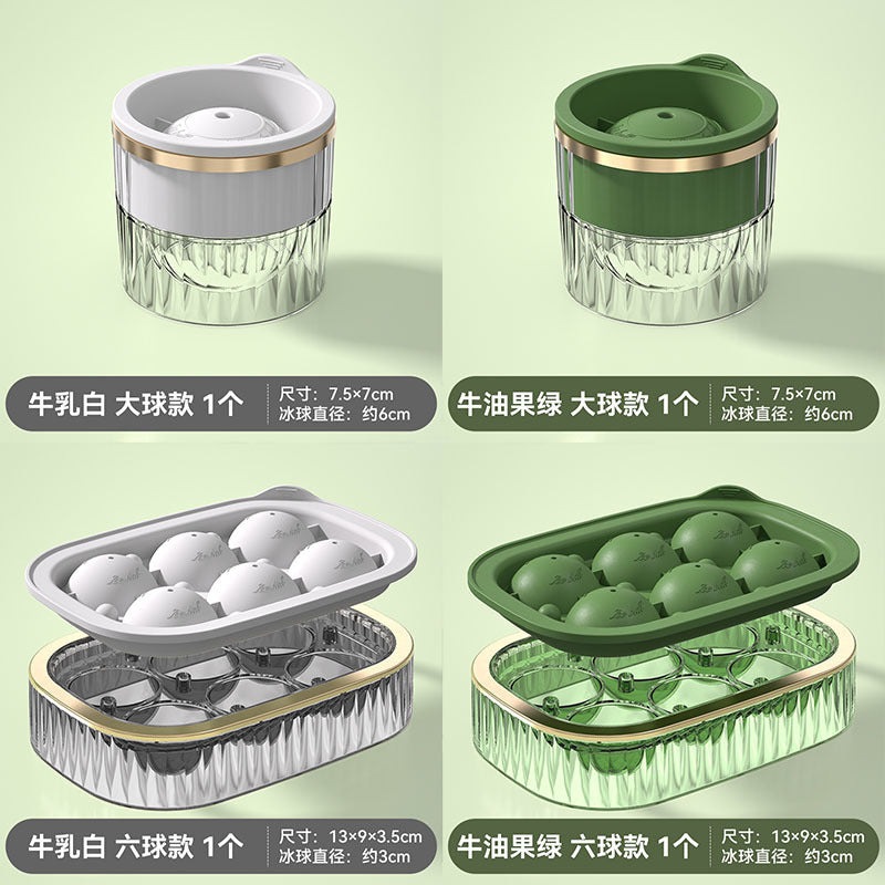 2025 new luxury ice ball maker - whiskey ice ball mold, round large ice ball mold, food-grade 6-ball ice cube tray set for home use
