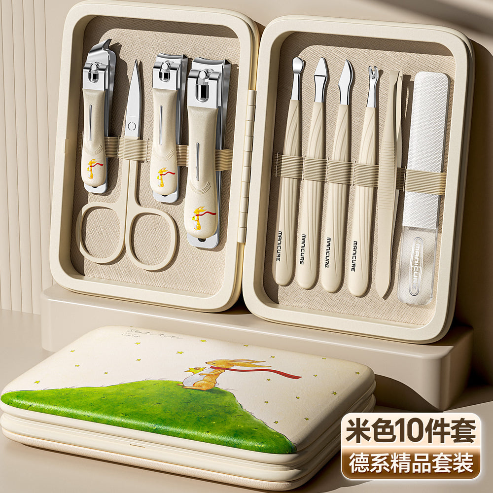 New cross-border nail clipper set - german precision manicure tool kit, upgraded portable 10-piece nail clipper set