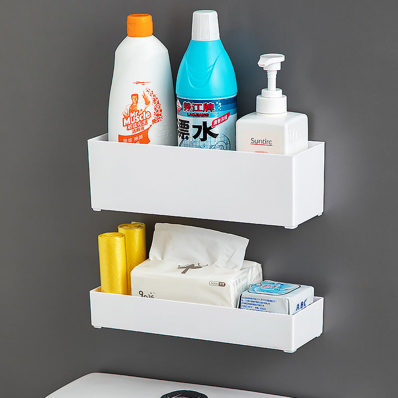 Shelf above the toilet in the bathroom Plastic multi-functional wall No punching sundries Paper towels Wall hanging storage box