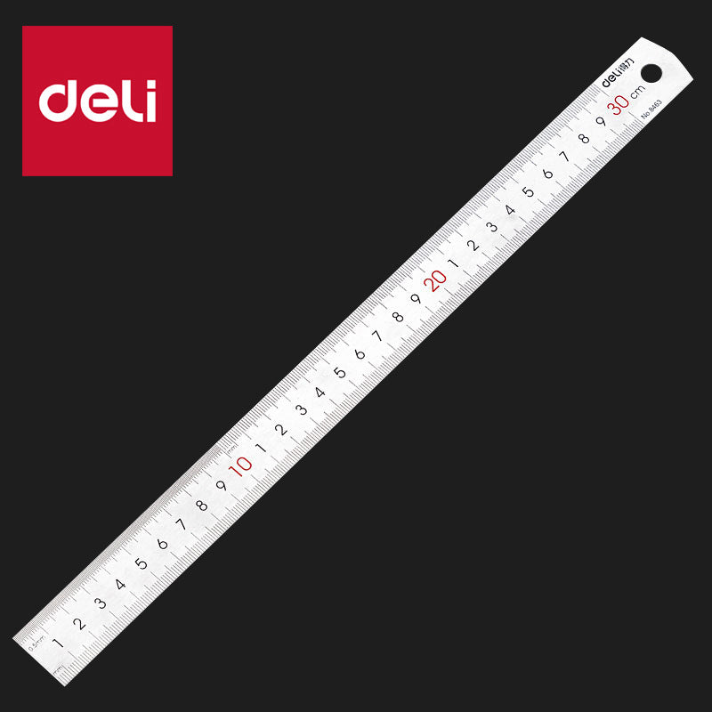 Deli 8463 steel ruler stainless steel ruler iron ruler 30cm steel ruler 30cm thickened long steel ruler ruler ruler