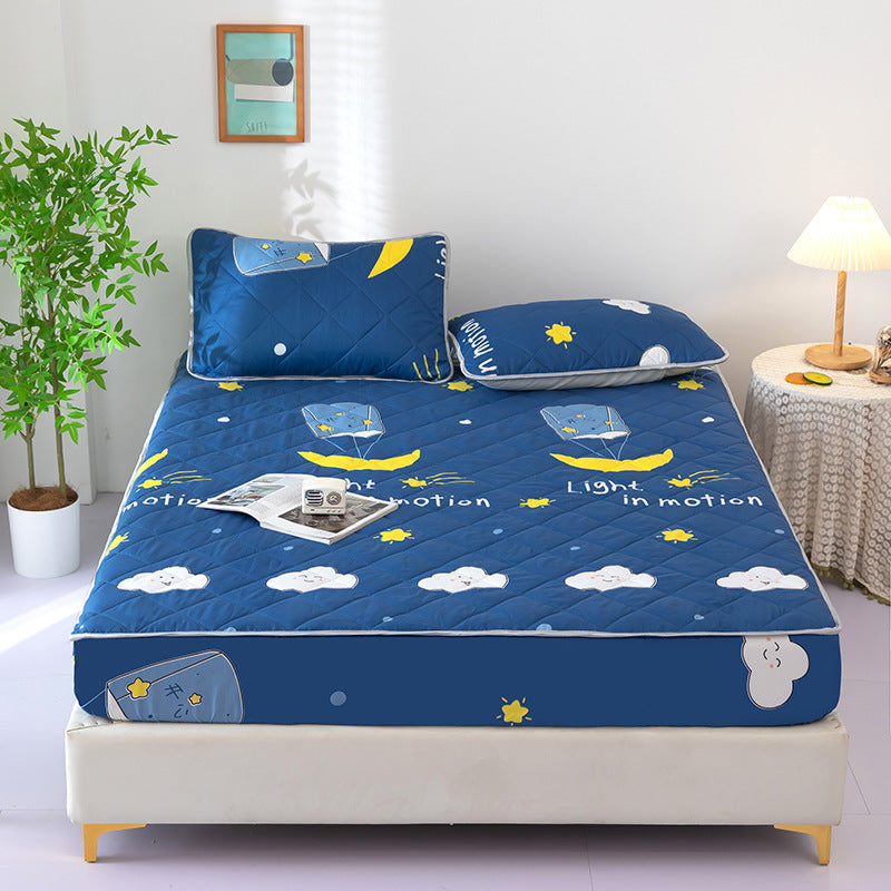 Machine washable single piece thickened bed cover quilted simmons bed protector new arrival protective cover neutral cotton bed sheet bed cover
