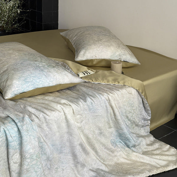 Premium LF grade Lenzing Tencel summer quilt four-piece digital printing summer cool quilt summer thin quilt bedding