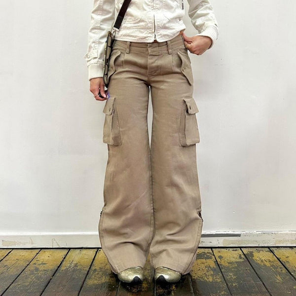 2025 summer fashion street style pocket tooling casual trousers American style old washing water light color straight jeans