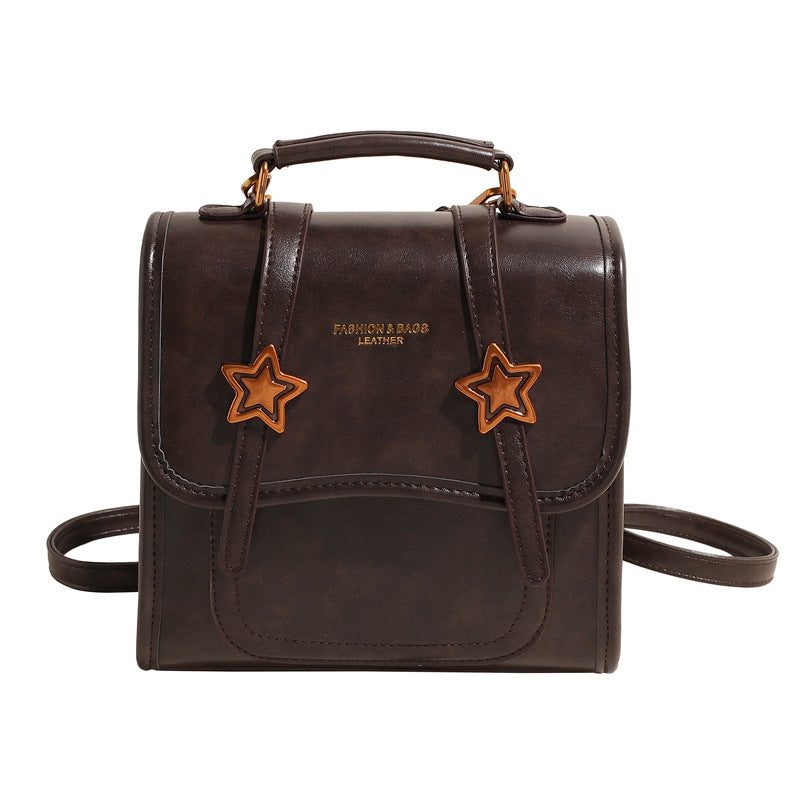 New Star Fashion College Style Multifunctional Solid Color Vintage Student School Bag Portable Travel Backpack Women's Bag