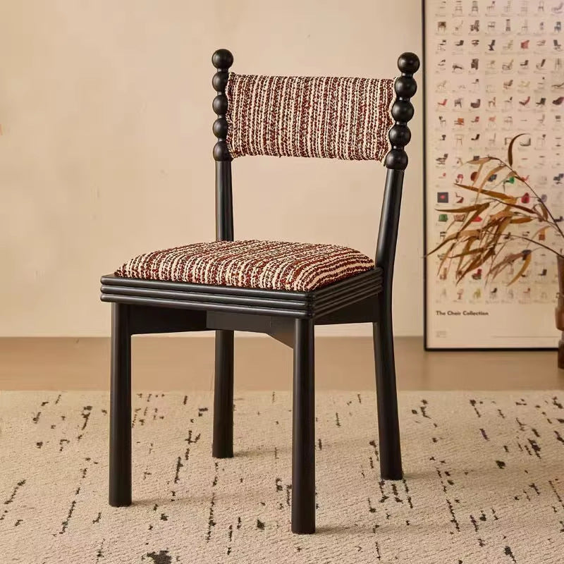 French chinese retro style dining chair for home living room chinese ancient style chair designer solid wood upholstered backrest makeup stool