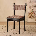 French chinese retro style dining chair for home living room chinese ancient style chair designer solid wood upholstered backrest makeup stool