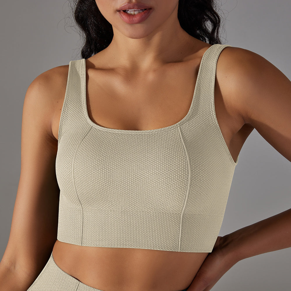 Multi-organ jacquard seamless yoga wear sexy back sports bra topsbubble wrap push-up running fitness vest