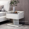 Smart bedside table: minimalist modern, light luxury, fingerprint unlock, multifunctional, rechargeable, drill-free, unique & creative
