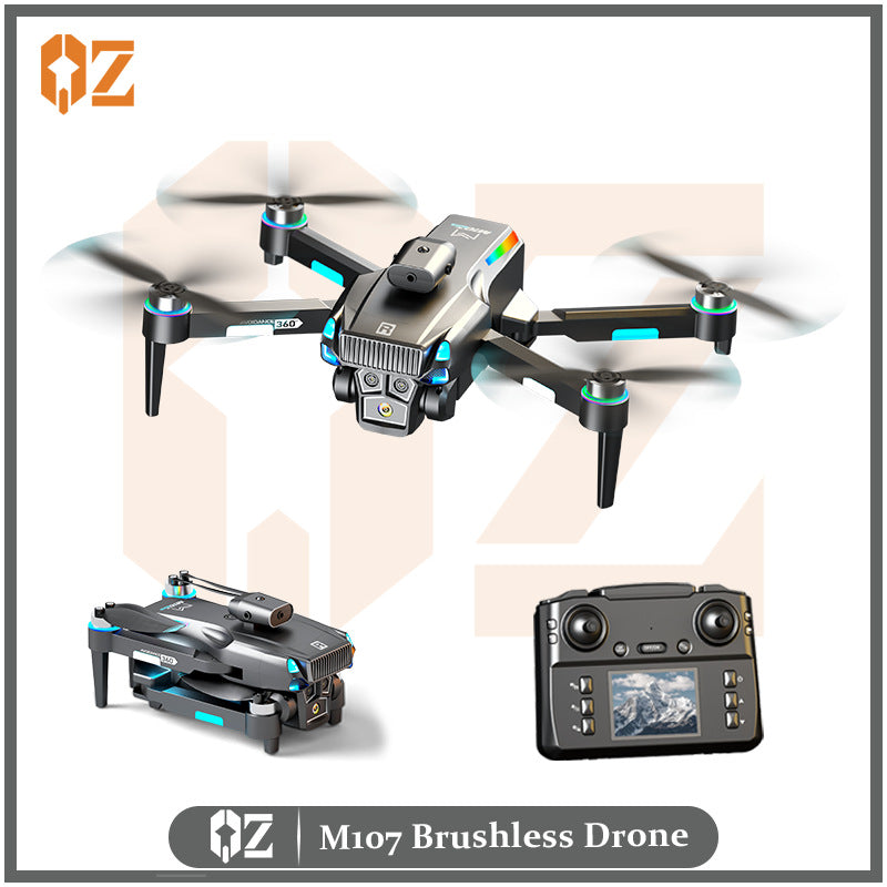M107 drone: brushless, intelligent obstacle avoidance, optical flow, extended flight time, hd aerial photography remote control aircraft