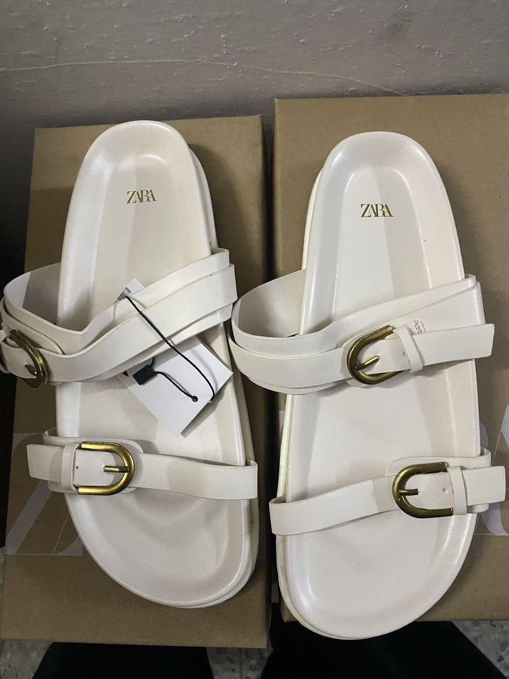 Za2025 summer women's black buckle strap open-back sandals - breathable, round toe, fashionable flat sandals