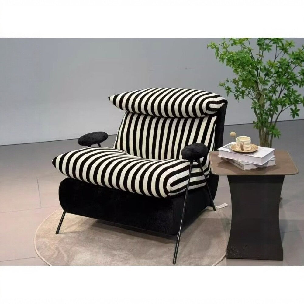 Leisure chair living room sofa chair balcony single chair italian normcorecasual chair first layer cowhide down soft chair