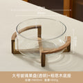 Glass fruit bowl salad bowl with stand - ideal for hotel reception, ktv buffets, home use, welcome snacks, candy storage, and fruit serving