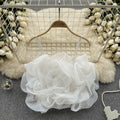 Niche style resort style organza stereo flower camisole women's summernew arrival chic chic easiest for match short tops