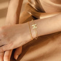 2025 new cross-border initial paperclip bracelet - adjustable, color-retaining, fashionable, commuter-ready, unique & chic jewelry