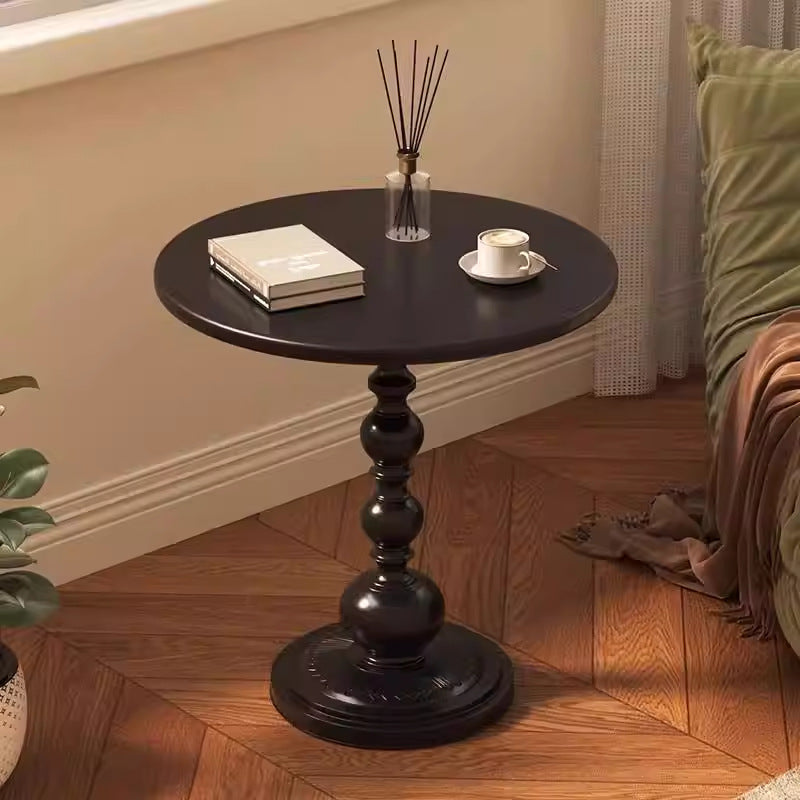 Medieval style side table living room sofa side cabinet new arrival simple small coffee table tea table retro round table