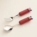 Cute cartoon fork and spoon set - high-value 304 stainless steel tableware for home use - kids' dessert forks with a fun, wide-mouth design