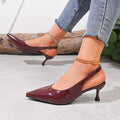 2026new arrivalfrench pointed toe back hollow sandals women's patent leather stiletto heel flats multi-color easiest for matchelegantwork clothing high heels