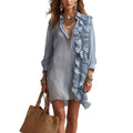 Amazon vacation style minimalist ruffle polo dress - women's new summer slimming bodycon mini dress