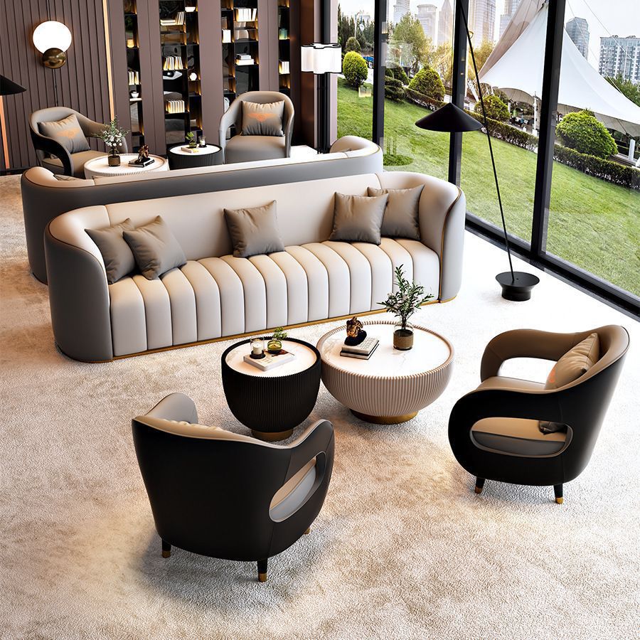 Nordic apartment hotel office negotiation sofa reception rest area sofa coffee table combination reception booth