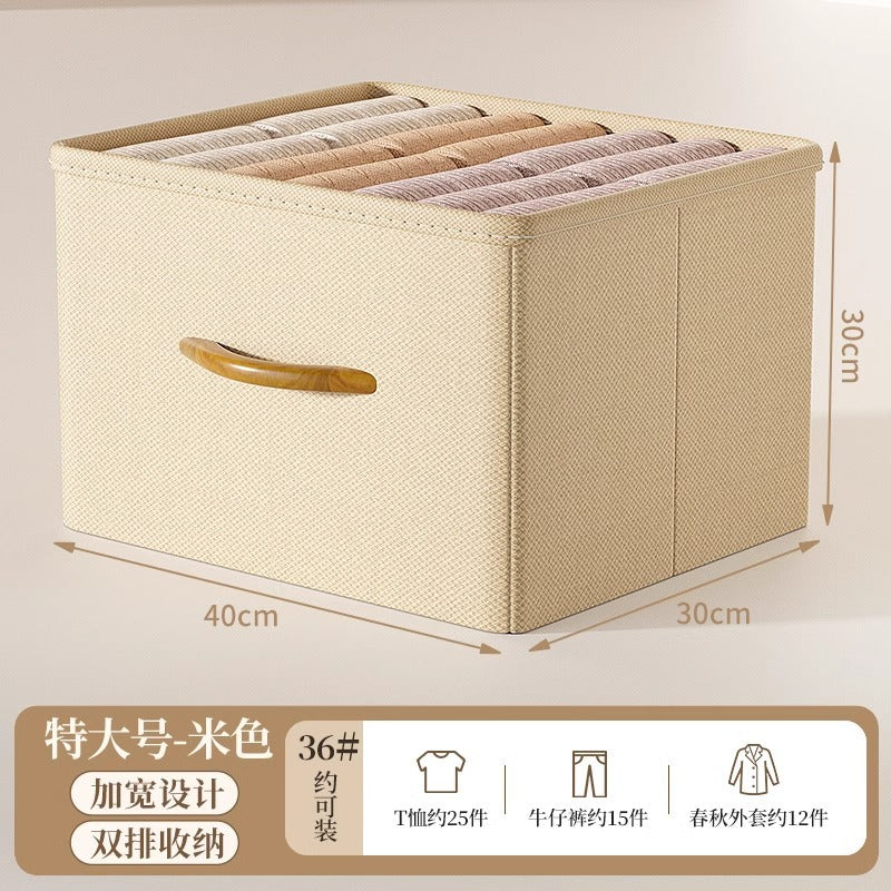 Clothes storage box, household wardrobe layered sorting box, clothing pants fabric drawer type folding storage artifact