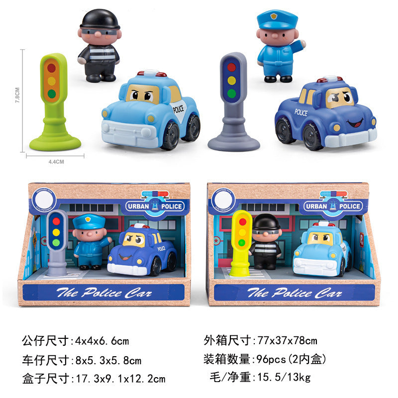 Cross-border export  cartoon toys soft glue animals children inertia car baby q cute car toy car