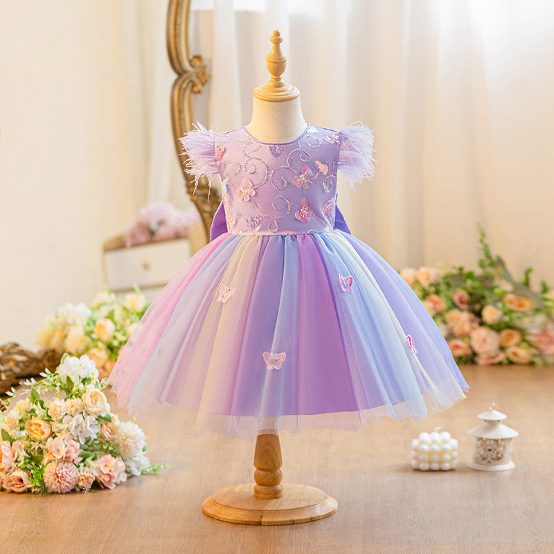 Girls' formal dresses, princess dresses for kids, first birthday flower girl dresses, holiday performance dresses,  little girl's tutu wedding dresses