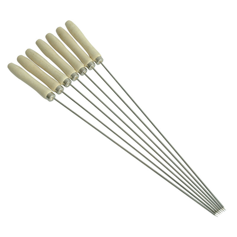 304 stainless steel bbq skewers - home & outdoor bbq tools - 40cm long bbq pins for grilling meat & kebabs