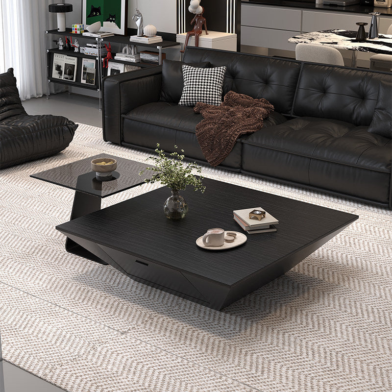 Modern minimalist upscale inverted triangle coffee table - designer style for living room, available in trapezoid and square shapes, coffee table set