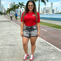 European and american women's high-waisted casual shorts - new  cross-border women's fashion streetwear gradient denim hot pants