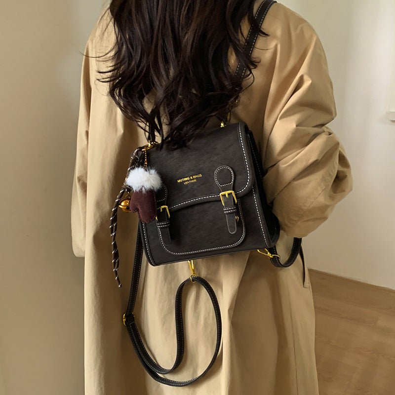 Vintage preppy backpack for women - 2025 new trendy versatile shoulder bag - student schoolbag, commuter bag, and casual bag