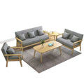 Solid wood sofa rental apartment sofa bed combination set small apartment minimalist fabric office sofa living room sofa