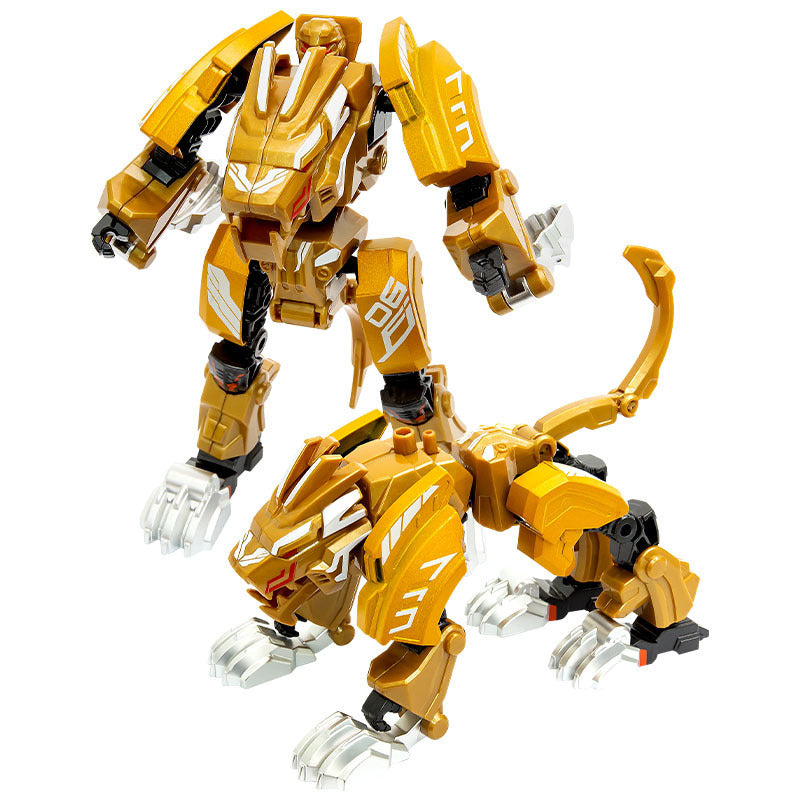 Kids' assembly mecha warrior alloy robot - boy's educational transforming dinosaur mechanical tyrannosaurus rex model toy
