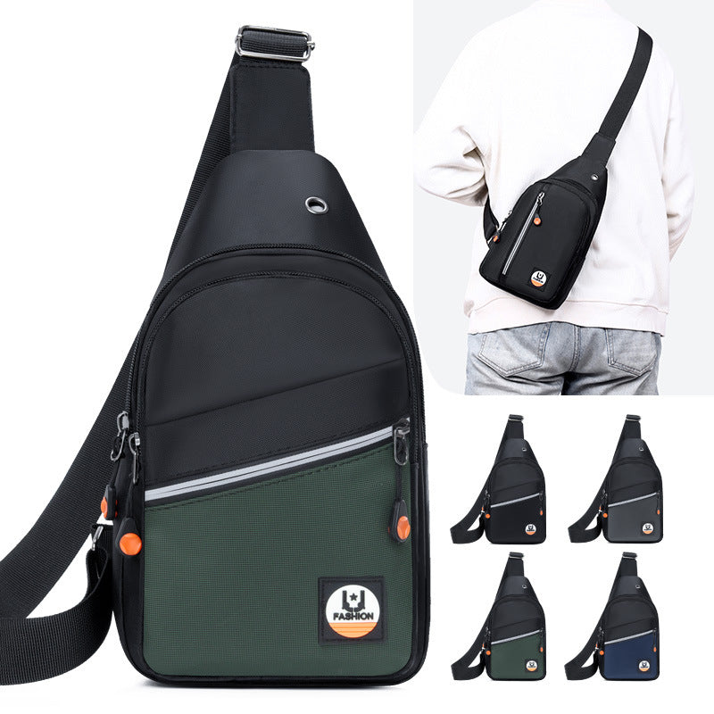 New Men's Breast Bag Multifunctional Commuter Business Shoulder Bag Trendy Cool Leisure Travel Large Capacity Portable Messenger Bag