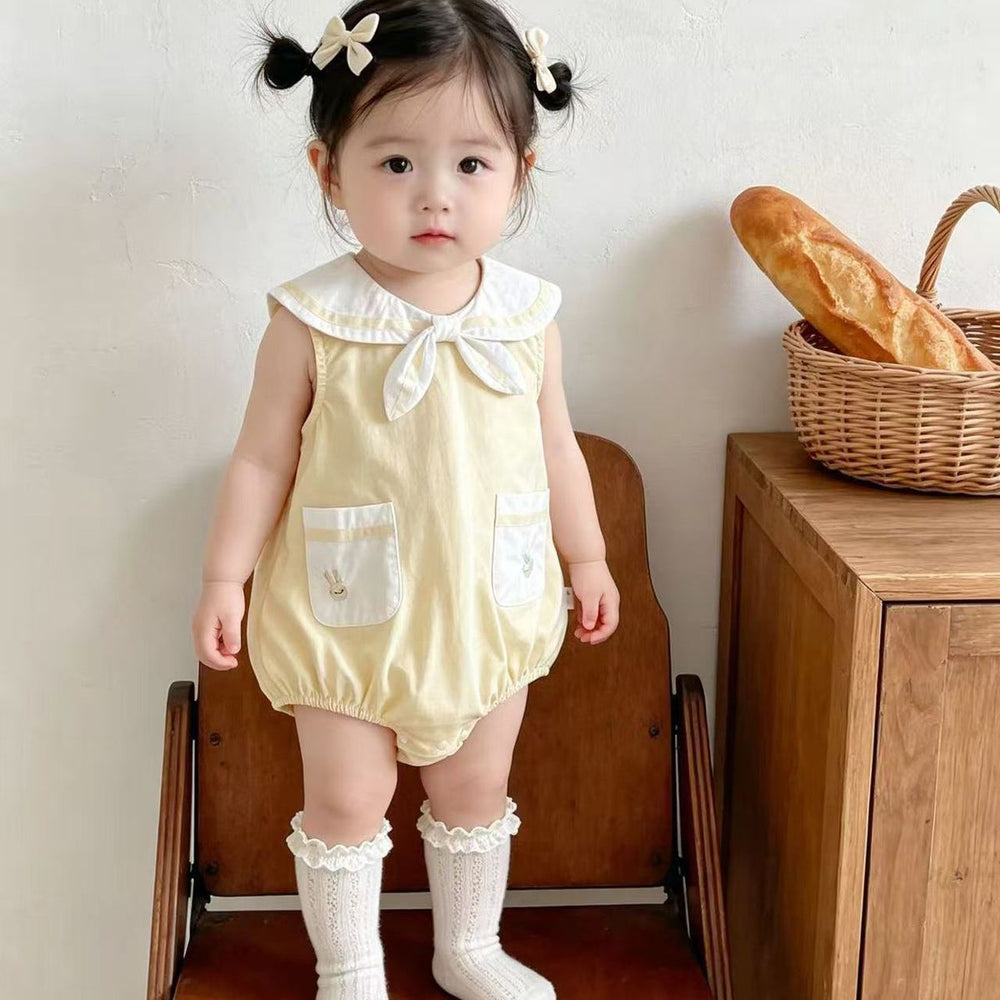 Summer lightweight romper baby princess super cute stylish bodysuit infant clothes summer sleeveless outing jumpsuit