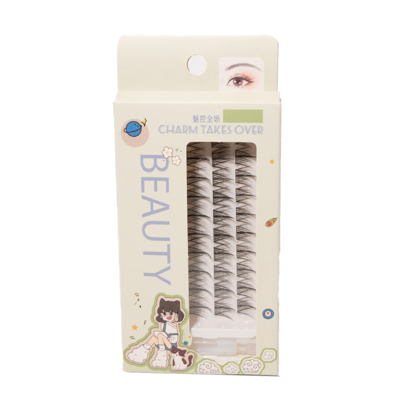 Colorful fenling trilogy false eyelashes lazy eyelashes curling grafting single cluster eyelashes fairy artificial eyelashes