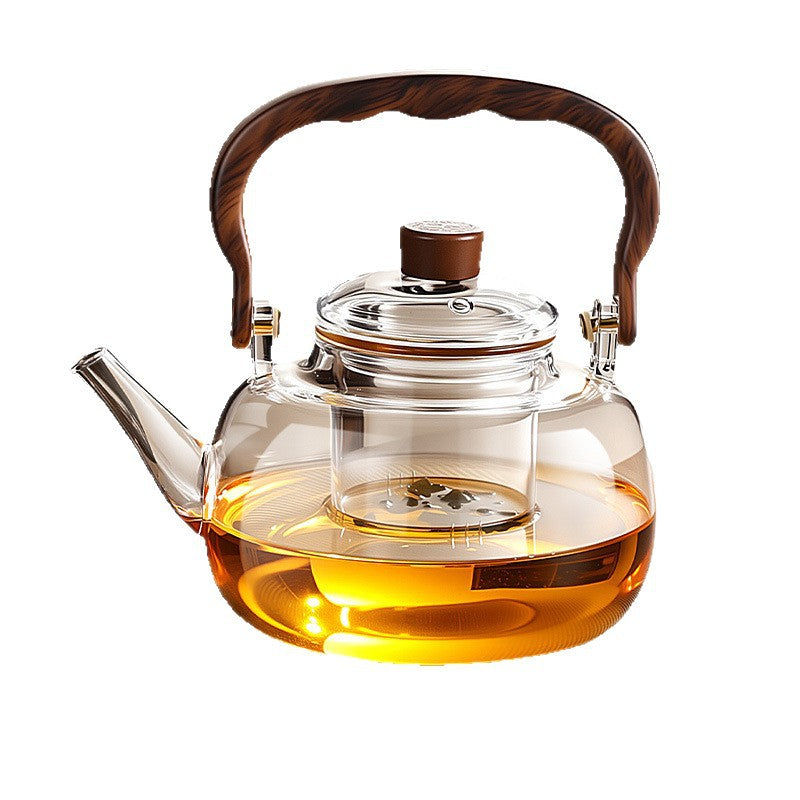 Glass teapot, tea water separation kettle, teapot, flower teapot, stove tea maker, tea set suit, heat-resistant glass