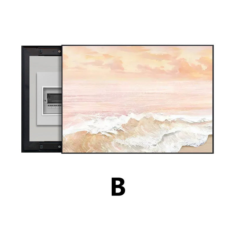 Cream wind sea scenery meter box decorative painting restaurant distribution box switch box weak electric box decorative blocking hanging painting