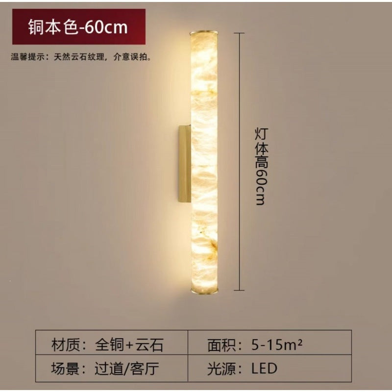 Spanish natural marble wall lamp - ideal for hotel, villa, background wall, entryway, stairwell, hallway, bedroom, and bedside decor